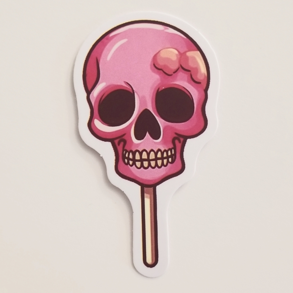10/$10 Pink Skull Ice Cream Sticker